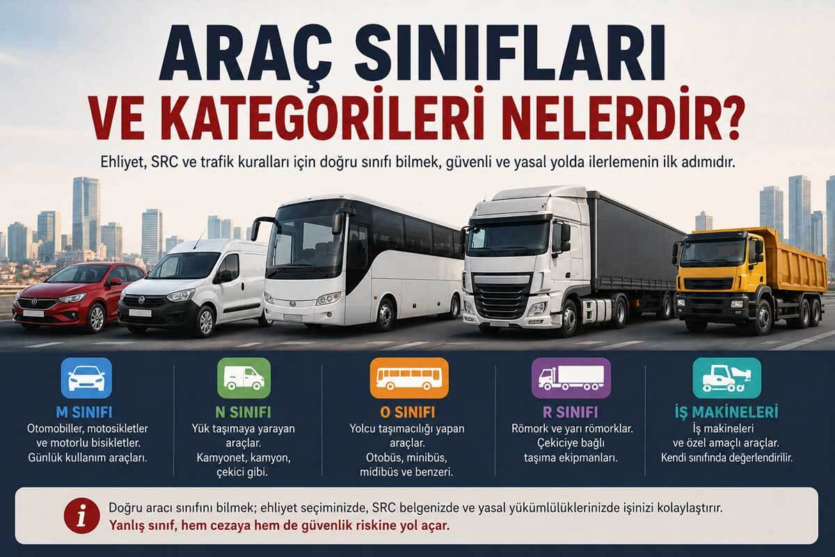 Araç Sınıfları ve Kategorileri Nelerdir? M1, N1, O ve L Ne Demek?